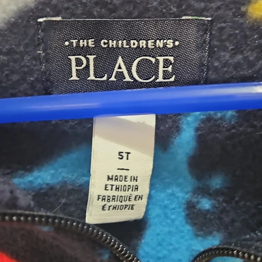 Childrens Place Black Dinosaur Boys Fleece Sz 5T